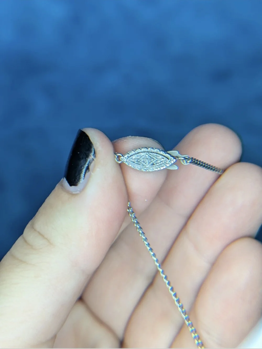 Vintage 60s Japanese Estate Necklace Stamped Silver With Gemstone Pendant